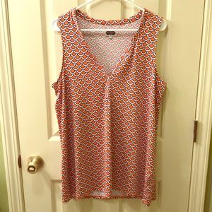 Orange, navy, and white tank top- L